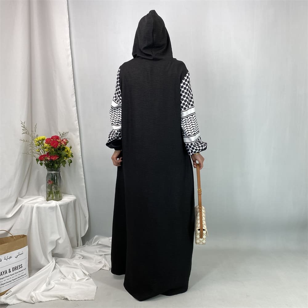 Safa Keffiyeh Hooded Abaya